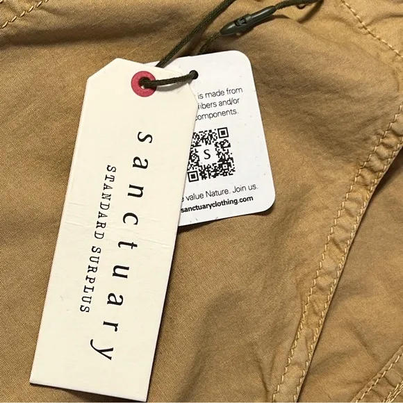 🌈 Sanctuary NWT Tan Cargo Cuffed Utility Shorts Size 16/18W