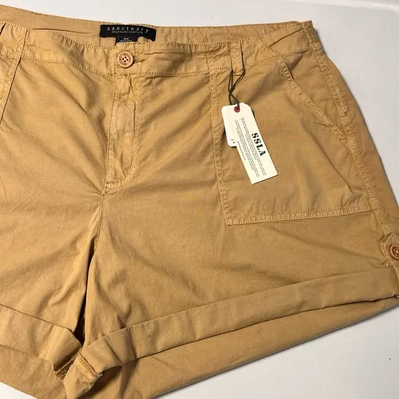 🌈 Sanctuary NWT Tan Cargo Cuffed Utility Shorts Size 16/18W