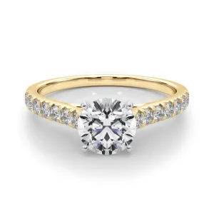1 1/3 ctw Round Lab Grown Certified Diamond Pave Engagement Ring with Side Stones