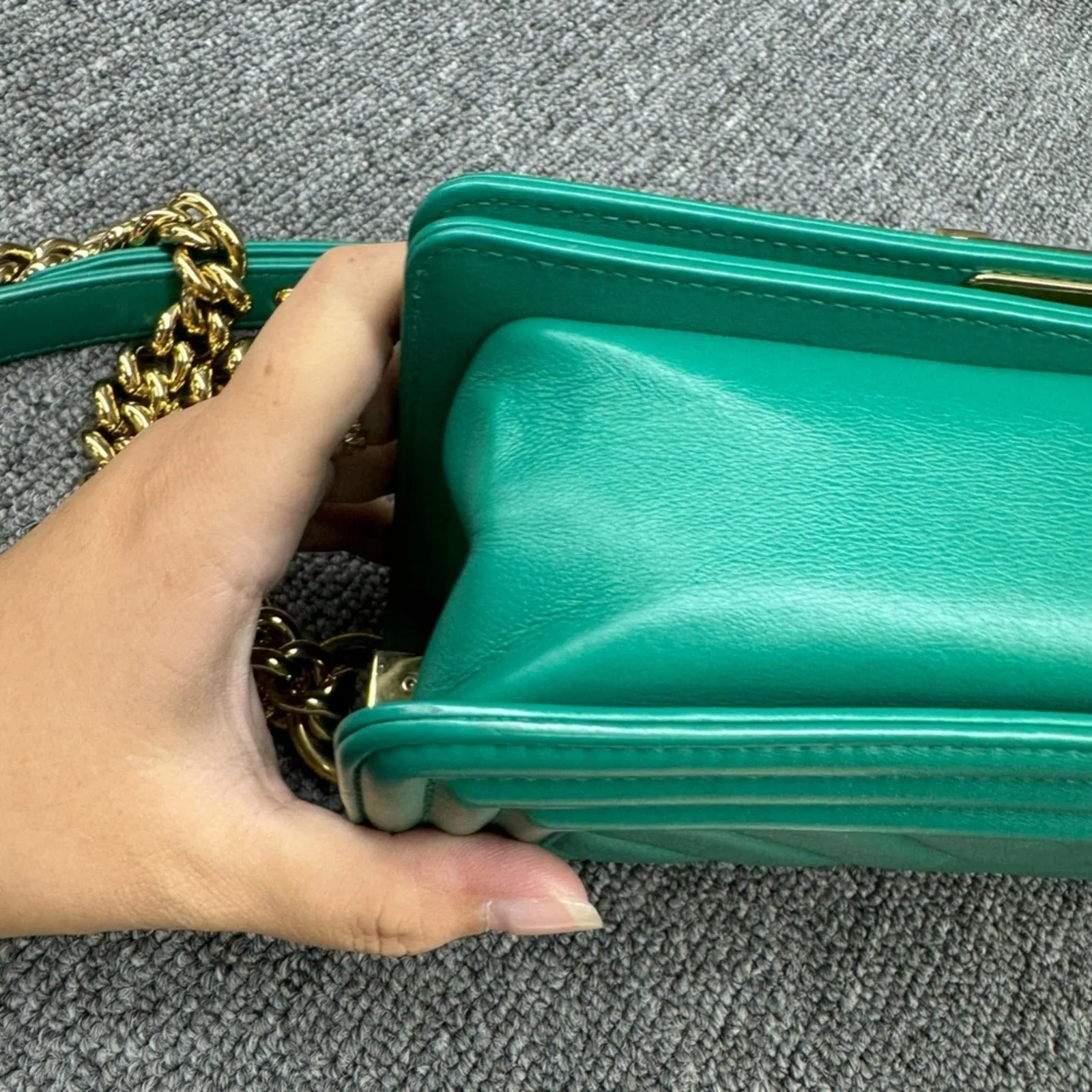 100% Authentic CHANEL Boy Leather Shoulder Bag