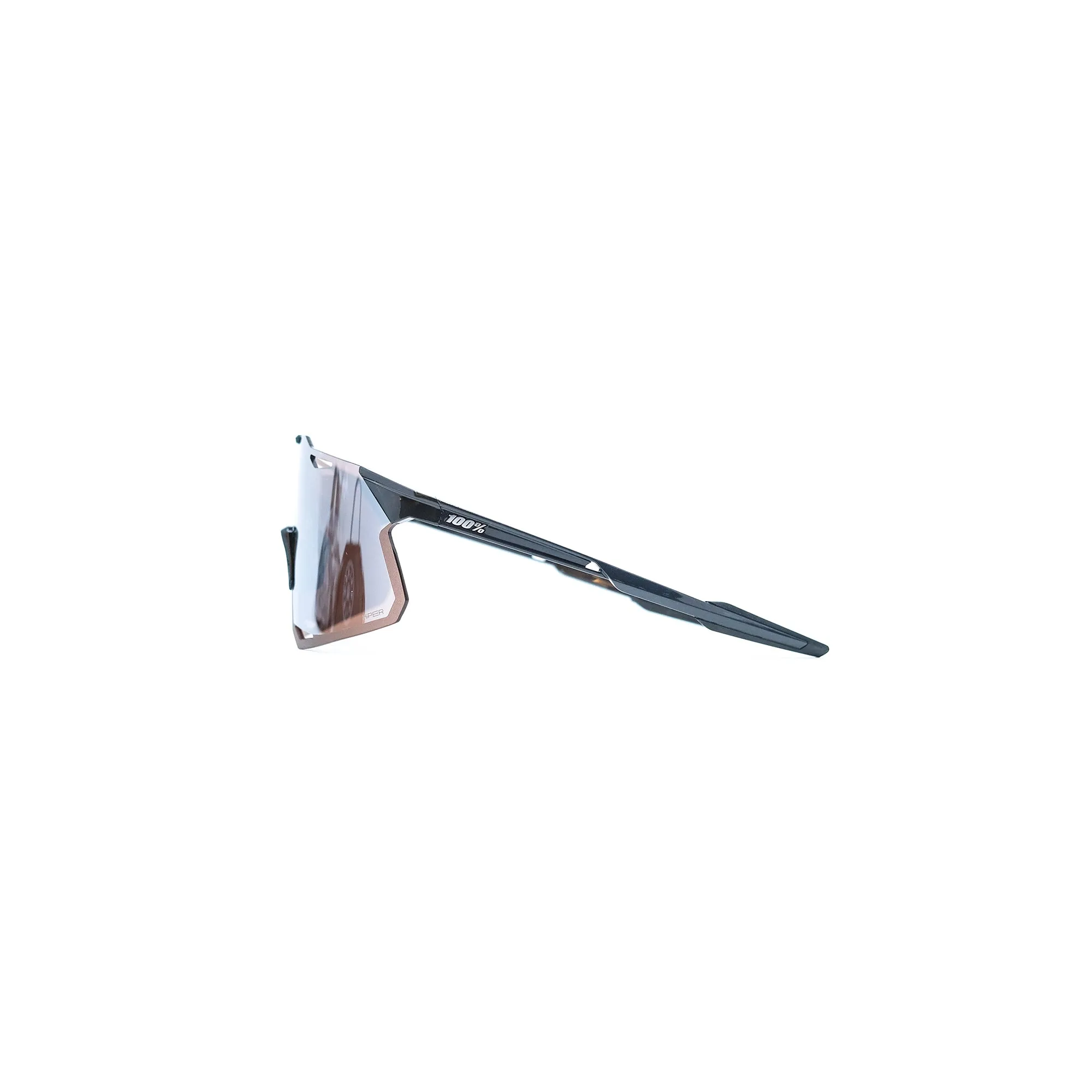 100% Hypercraft Sunglasses - Gloss Black (HiPER Silver Mirror)