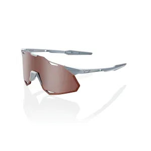 100% Hypercraft XS Sunglasses Matte Stone Grey with HiPER Crimson Silver Lens