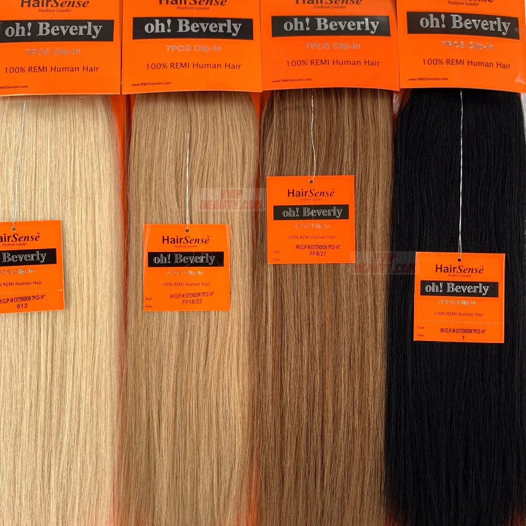 100% remi human hair 7 pcs clip-in extensions;weave; straight;Hair sense; Oh! Beverly-18"