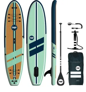 11' Yacht Hopper Teak / Blue / Mint Inflatable Paddleboard-ISUP
