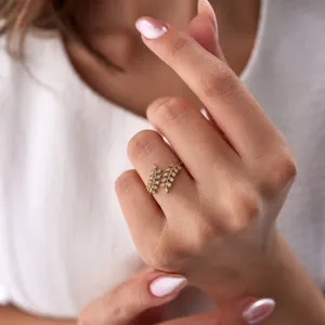 14k Gold Leaf Model Ring