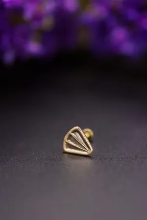 14k Gold Stamped Nose Stud
