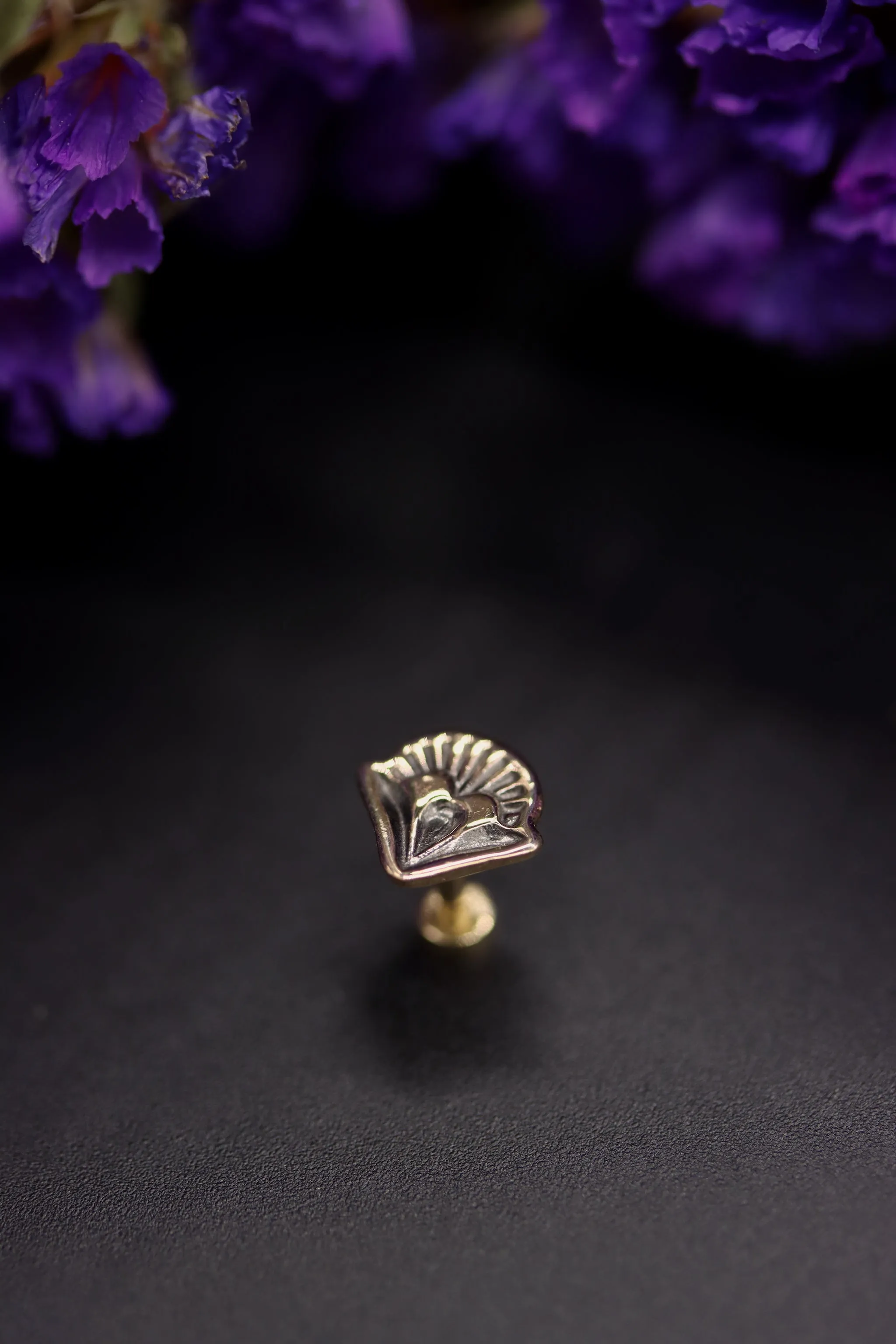 14k Gold Stamped Nose Stud