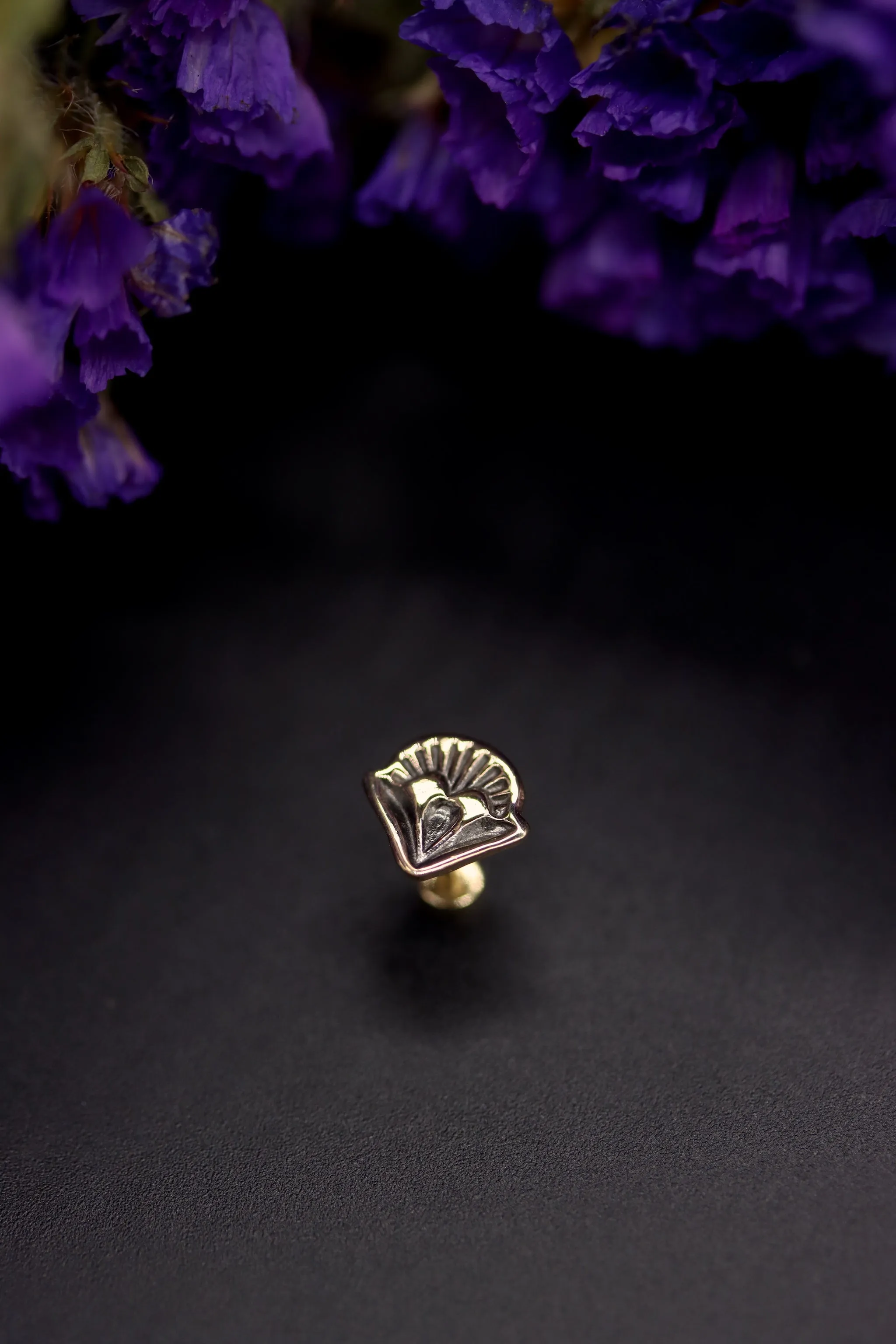 14k Gold Stamped Nose Stud