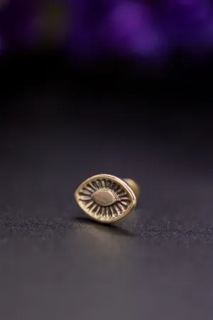 14k Gold Stamped Nose Stud