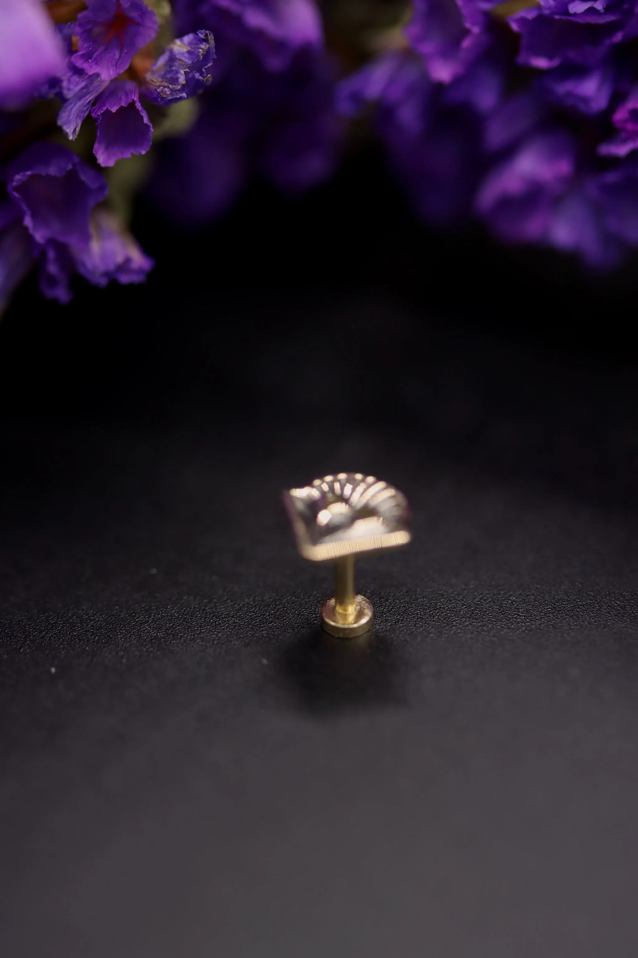 14k Gold Stamped Nose Stud