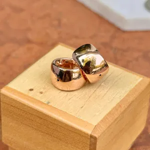 14KT Rose Gold 9.5mm Wide Huggie Hoop Earrings