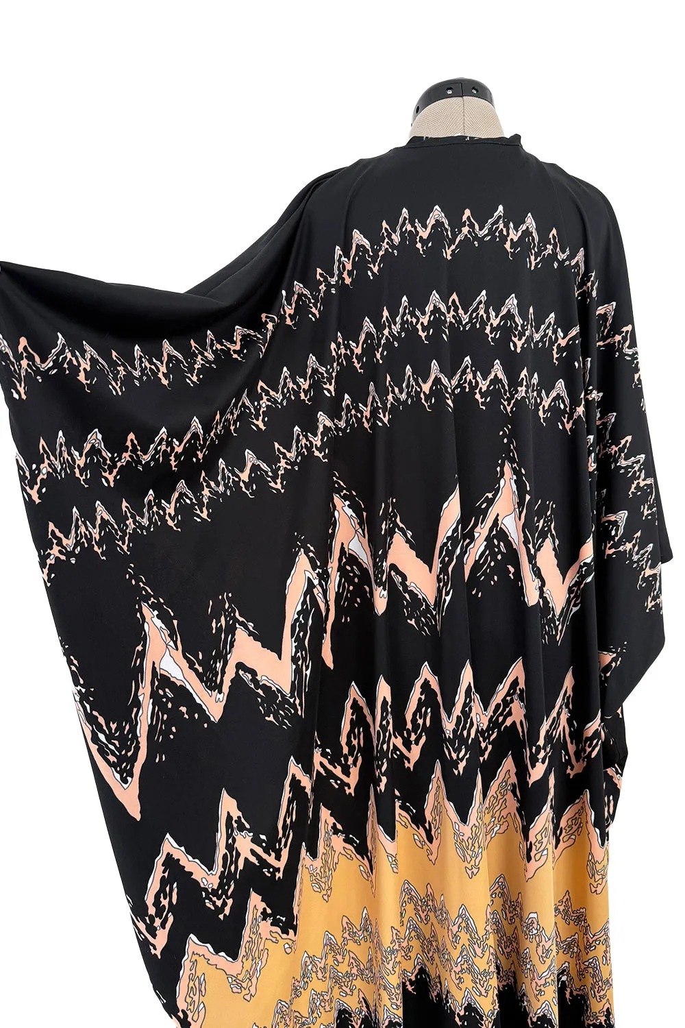 1970s Lanvin by Jules-Francois Crahay Easy-to-Wear Printed Jersey Caftan Dress