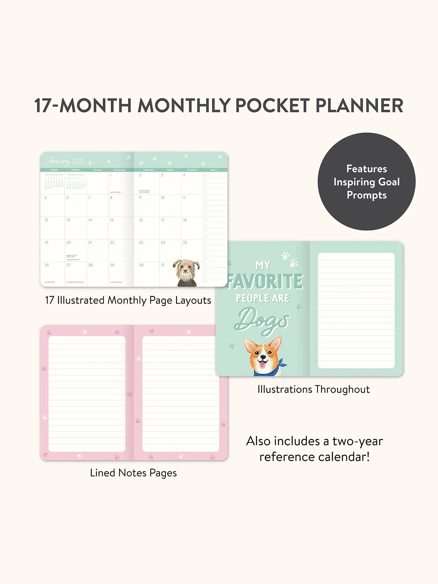 2025 Doggone Cute Monthly Pocket Planner