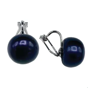 320-10-CLIP | 12-14 MM CLIP-ON EARRINGS (BLACK)