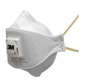3M Aura Flat Fold Particulate Respirator Mask Ffp1V (Pack Of 10) - 9312