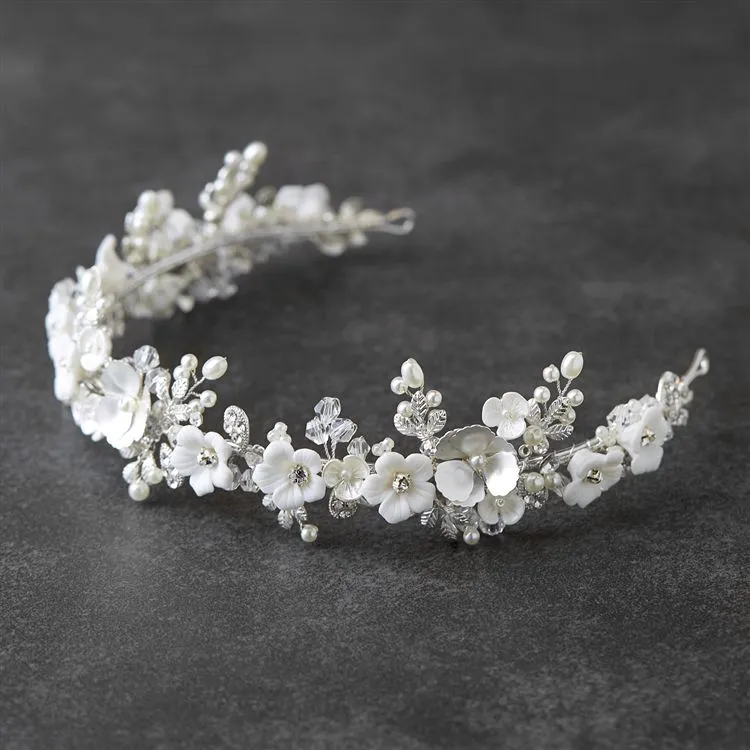 4633T-I-S Silver Matte Floral Bridal