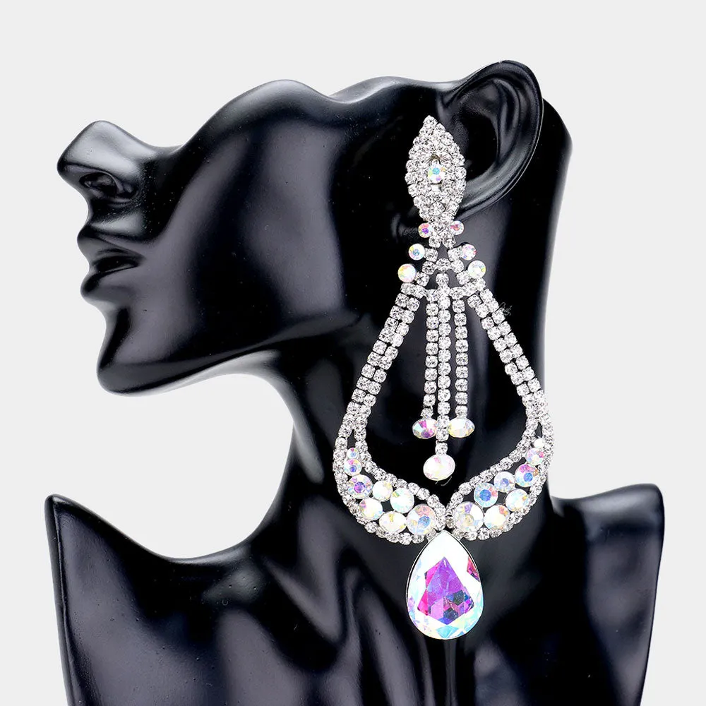 AB Crystal Pageant Earrings  | "Miss America"| Clip On | 439611