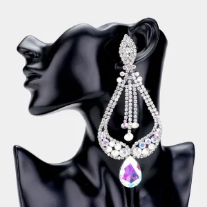 AB Crystal Pageant Earrings  | "Miss America"| Clip On | 439611