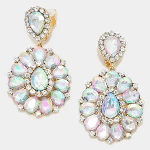 AB Pageant Earrings on Gold | Clip On | 287446