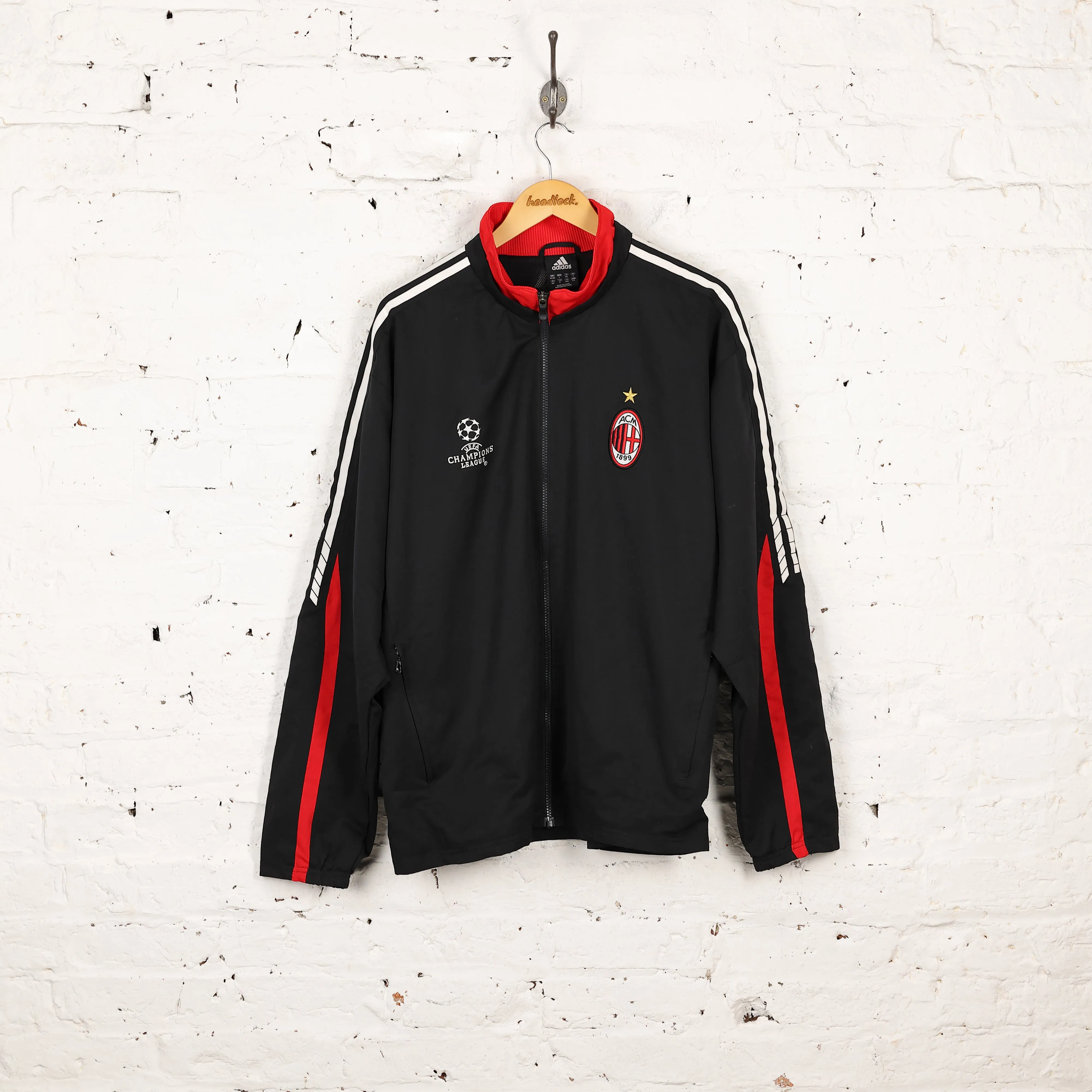 Adidas AC Milan Champions League Tracksuit Top Jacket - Black - L