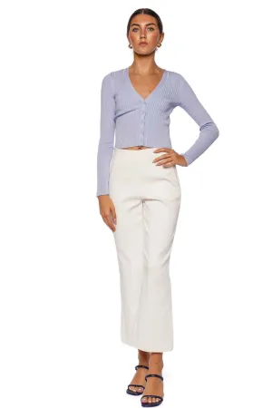 Ailany Periwinkle Ribbed Knit Cardigan