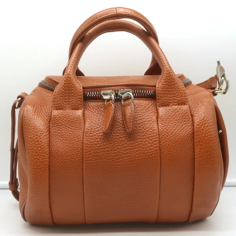 Alexander Wang Rockie Crossbody Bag Brown Grained Leather