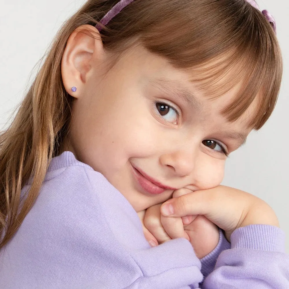 Alexandrite Prong Set Little Girl's Stud Earring