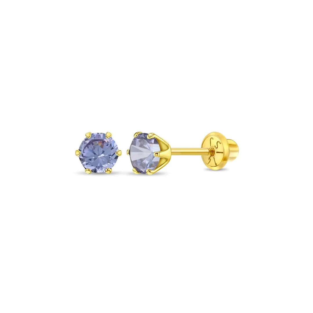 Alexandrite Prong Set Little Girl's Stud Earring