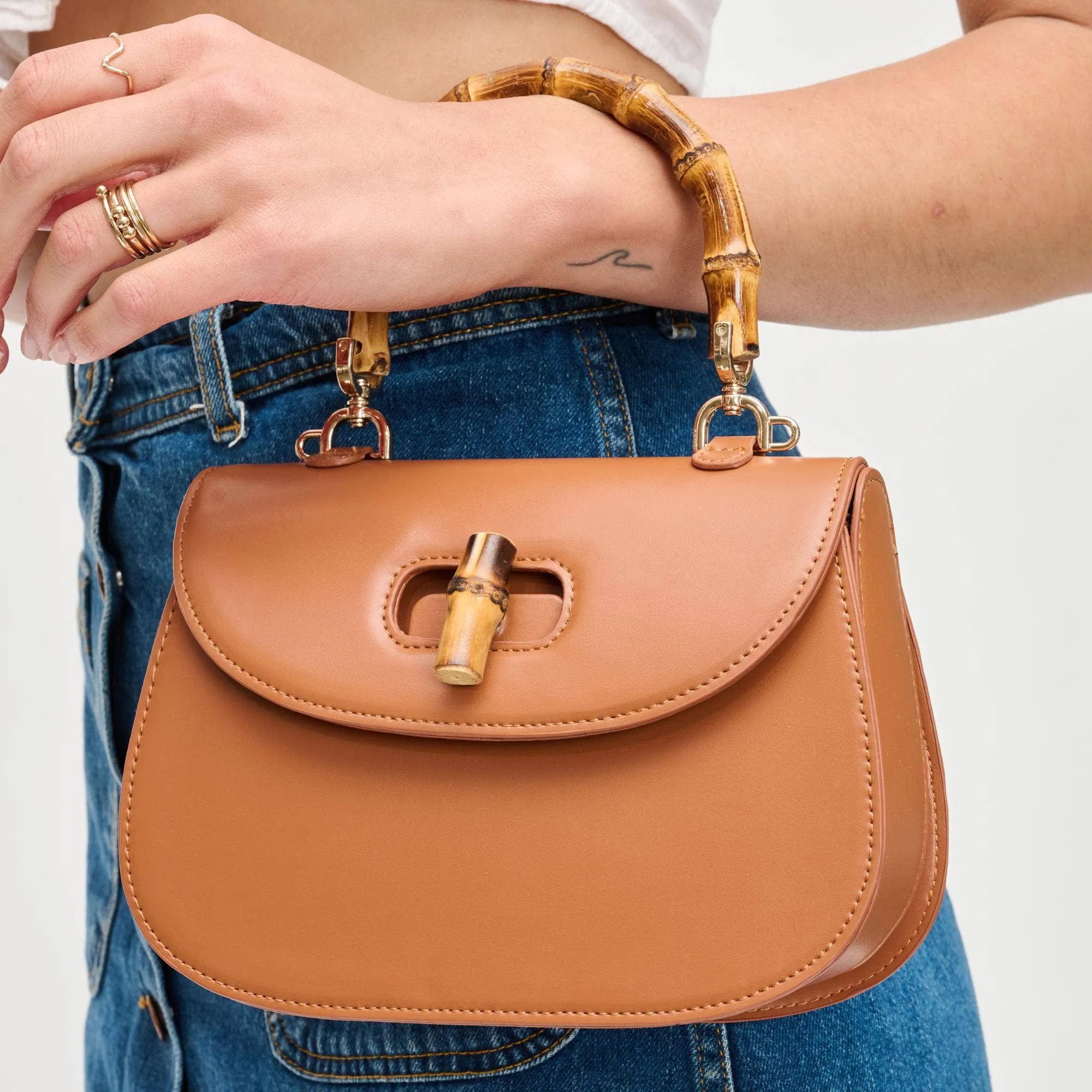 Allison Bamboo Blossom Top Handle Crossbody
