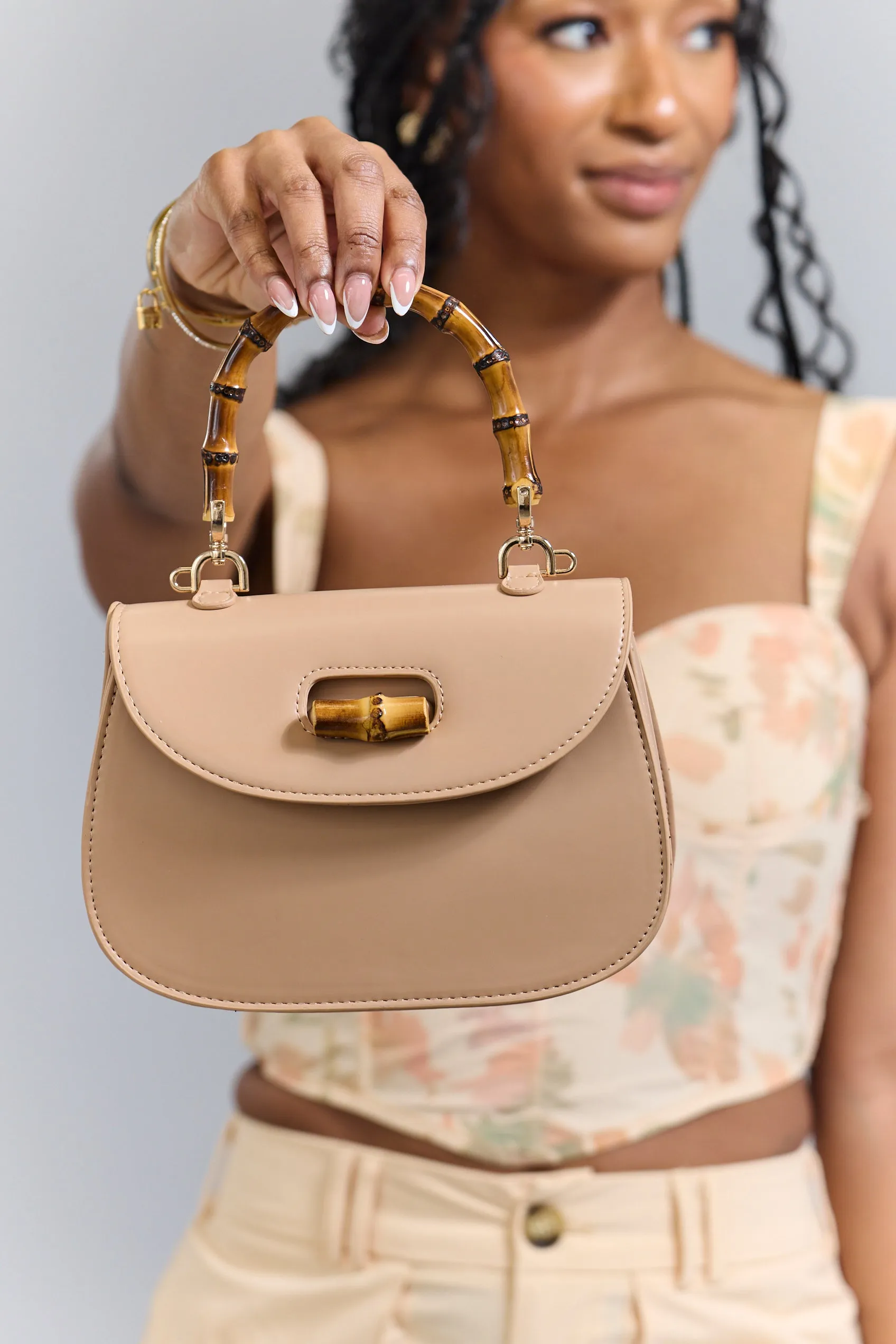 Allison Bamboo Blossom Top Handle Crossbody
