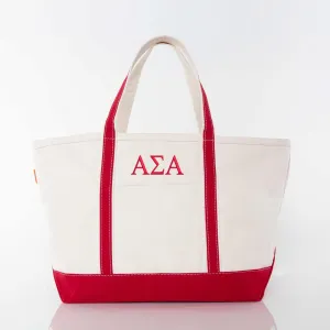 Alpha Sigma Alpha Large Canvas Tote Bag