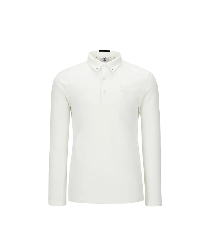 ANEW Golf Men's Collar Back Point L/TS - Ivory