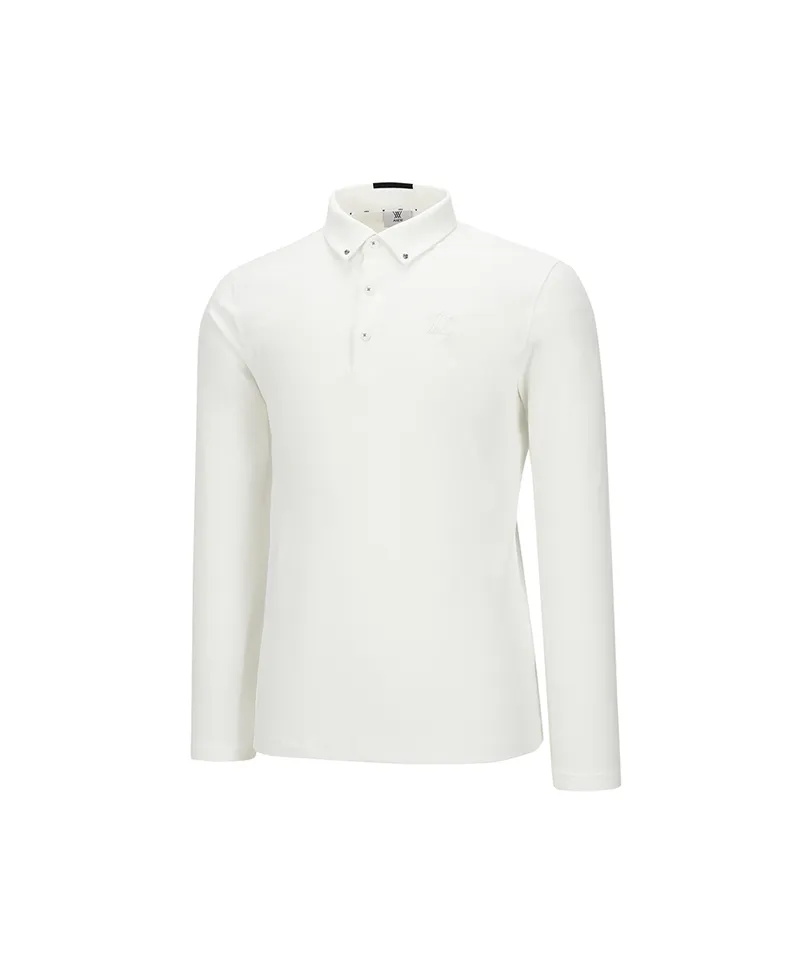 ANEW Golf Men's Collar Back Point L/TS - Ivory