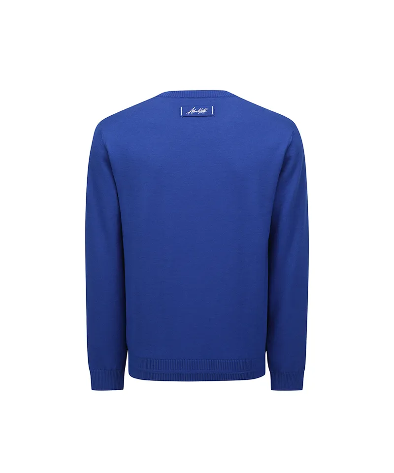 ANEW Golf Men's Logo Pattern Wind Block Pullover - Royal Blue
