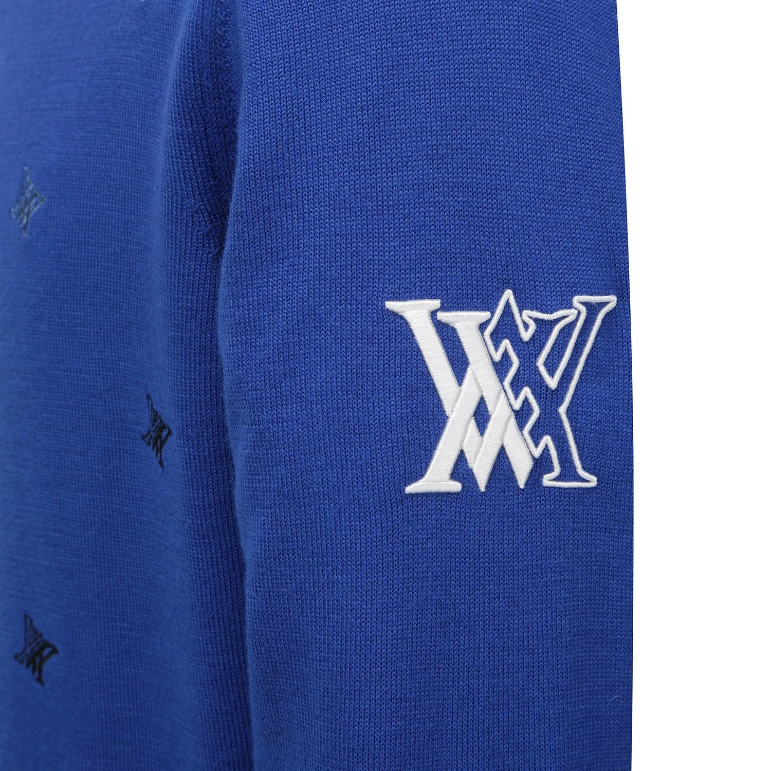 ANEW Golf Men's Logo Pattern Wind Block Pullover - Royal Blue