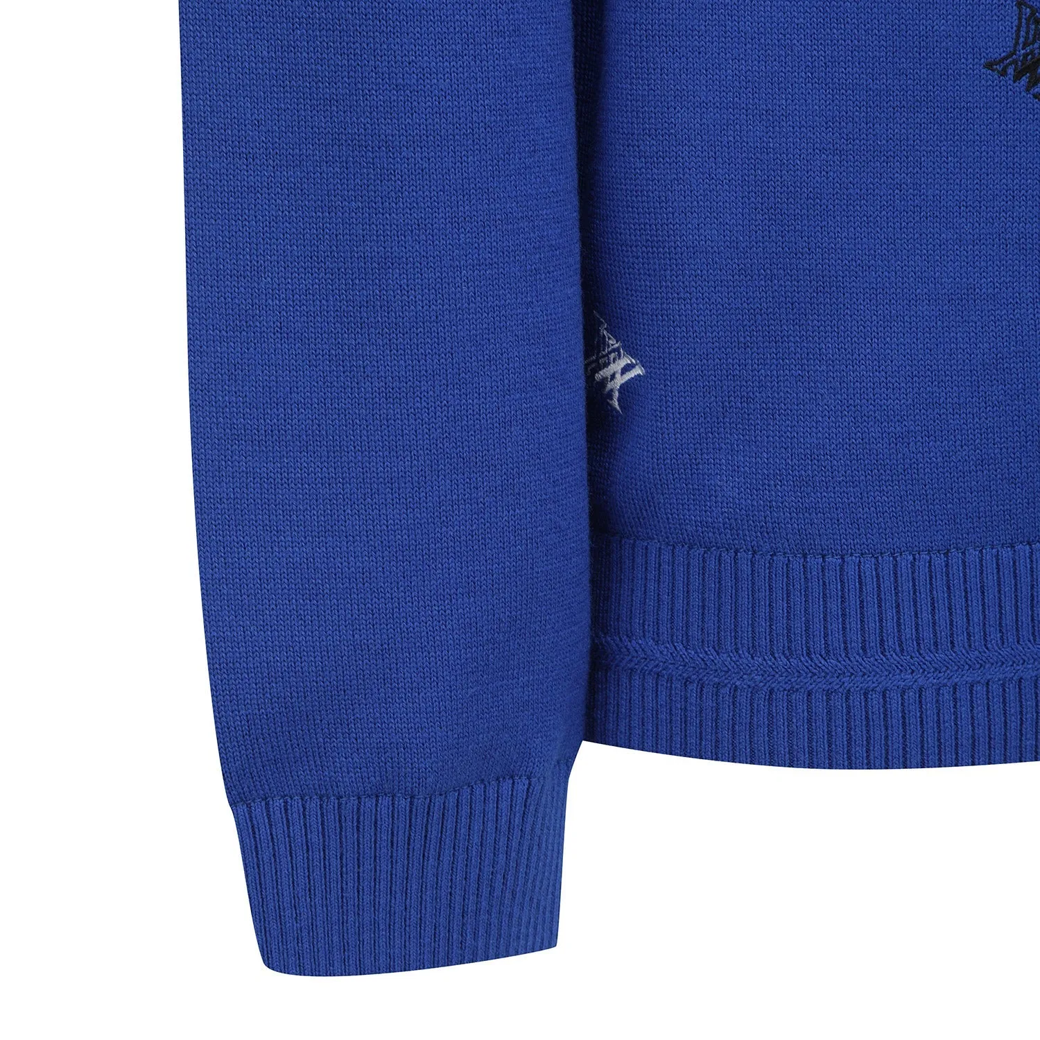 ANEW Golf Men's Logo Pattern Wind Block Pullover - Royal Blue