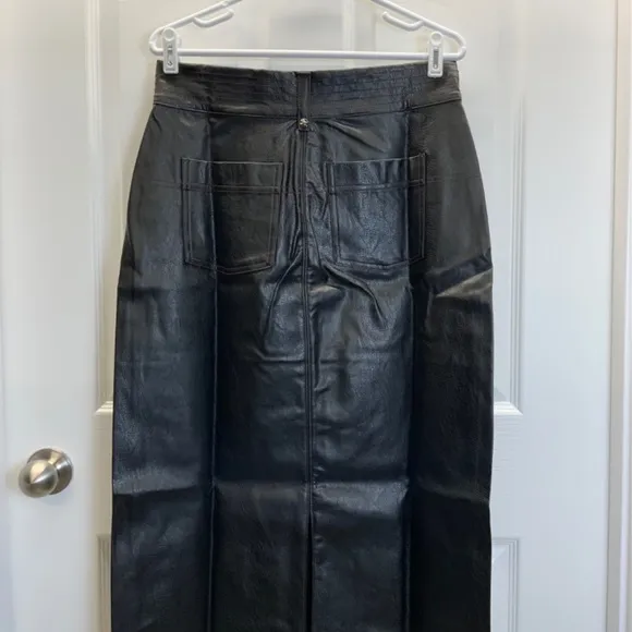 Anthropologie Pilcro Faux Leather Moto Midi Skirt