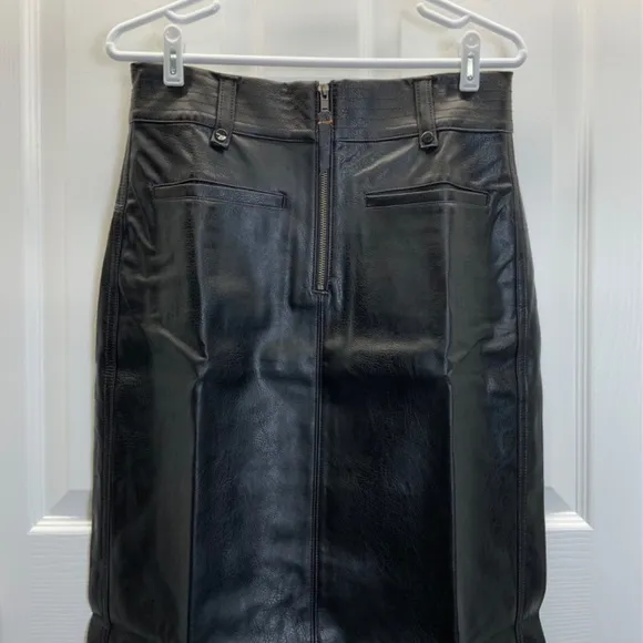 Anthropologie Pilcro Faux Leather Moto Midi Skirt