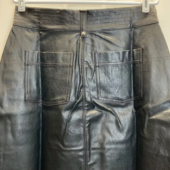 Anthropologie Pilcro Faux Leather Moto Midi Skirt