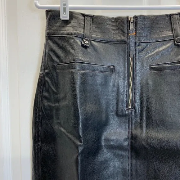 Anthropologie Pilcro Faux Leather Moto Midi Skirt