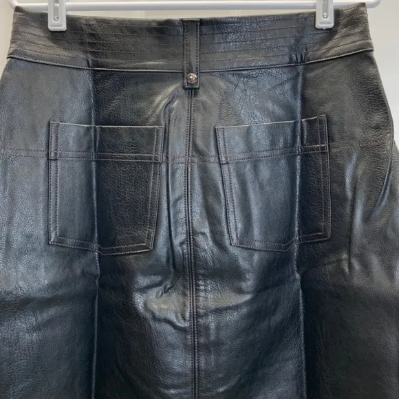 Anthropologie Pilcro Faux Leather Moto Midi Skirt