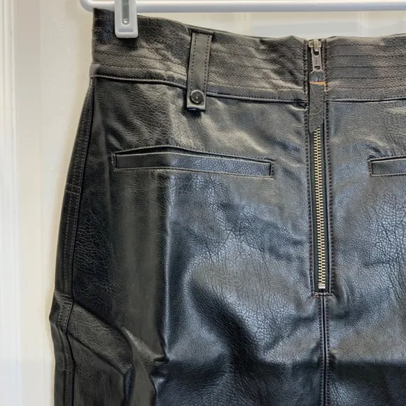 Anthropologie Pilcro Faux Leather Moto Midi Skirt