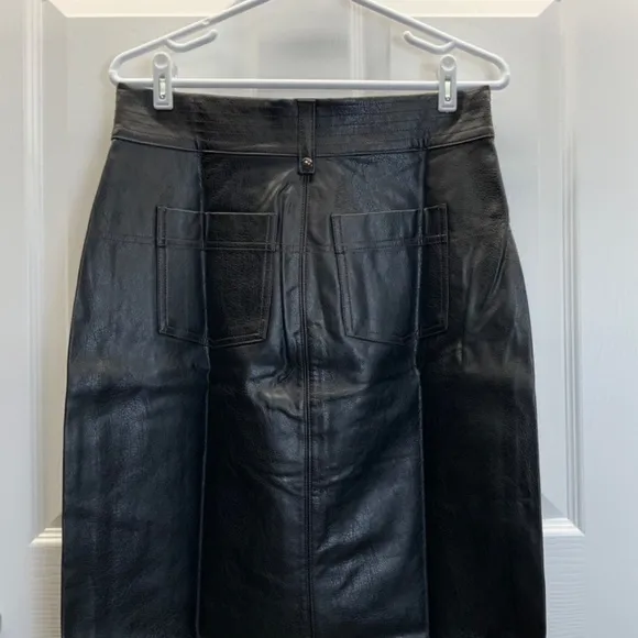 Anthropologie Pilcro Faux Leather Moto Midi Skirt