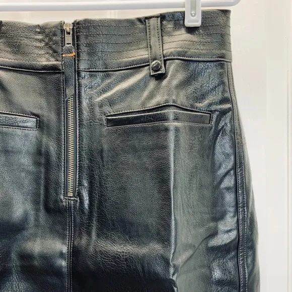 Anthropologie Pilcro Faux Leather Moto Midi Skirt