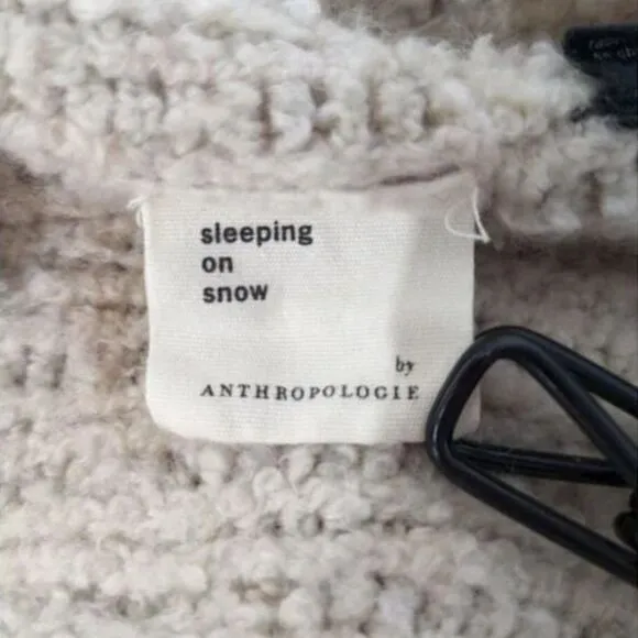 Anthropologie Sleeping On Snow Beige Alpaca Blend Oversized Open Cardigan