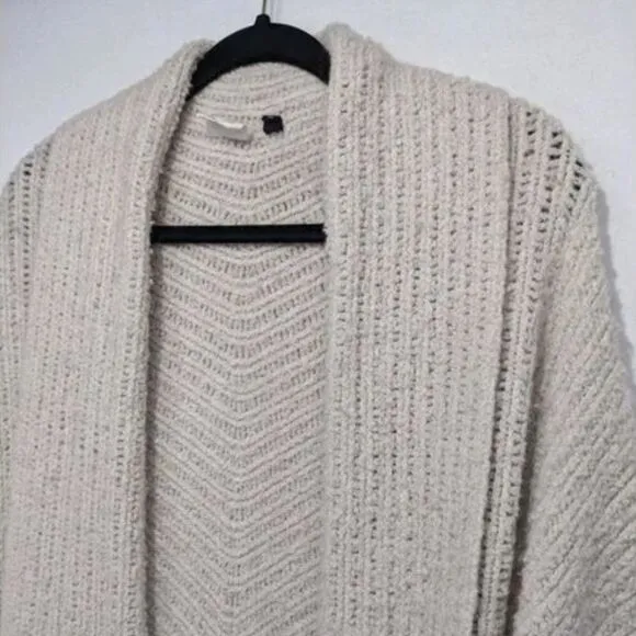 Anthropologie Sleeping On Snow Beige Alpaca Blend Oversized Open Cardigan