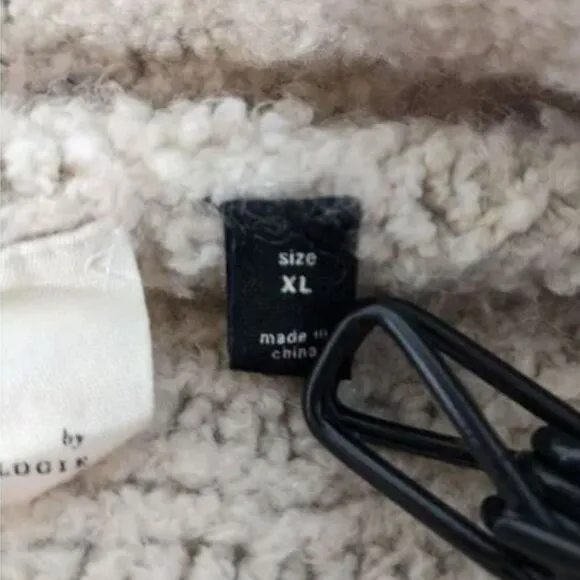 Anthropologie Sleeping On Snow Beige Alpaca Blend Oversized Open Cardigan