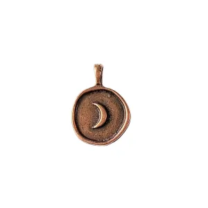 Antique Copper Crescent Moon Charm