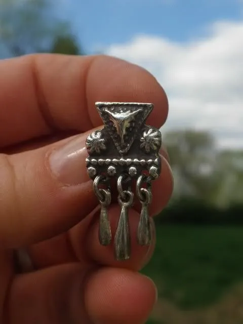 Antique Sterling Silver Screw Back Earrings