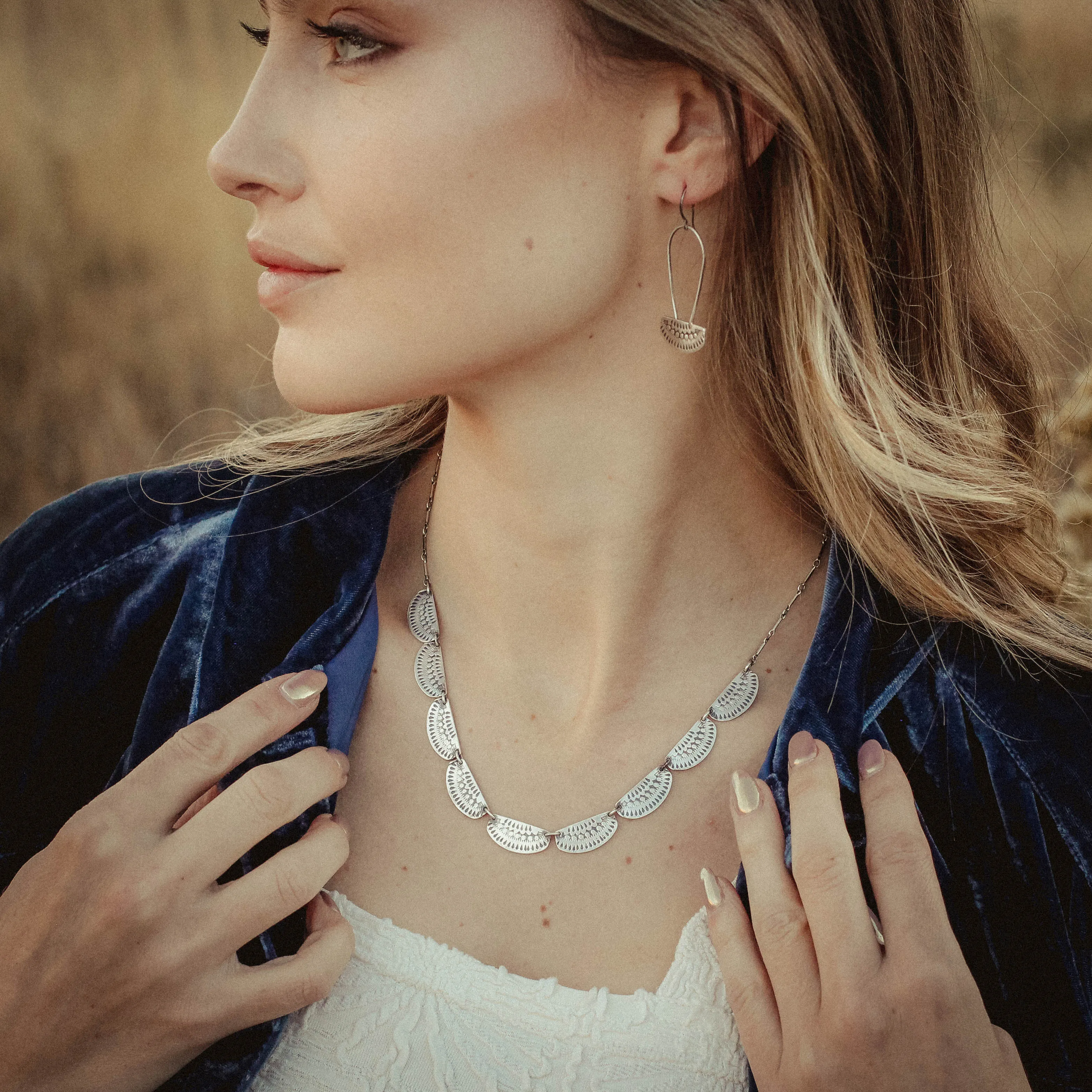 Asmi Full Collar Silver Necklace